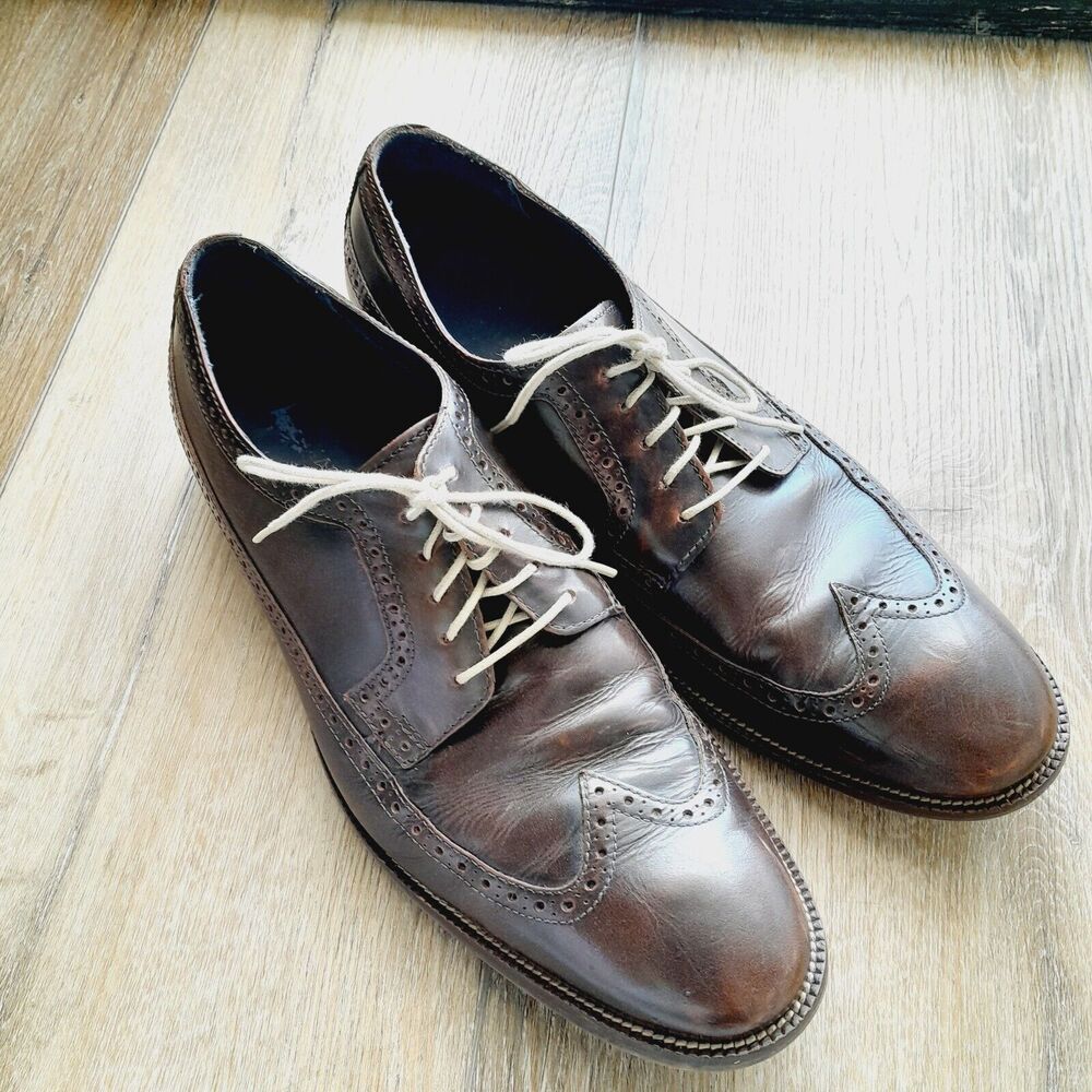 Cole Haan Williams Wingtip Full Brogue Brown Leather Business Wedding Sz:12 M